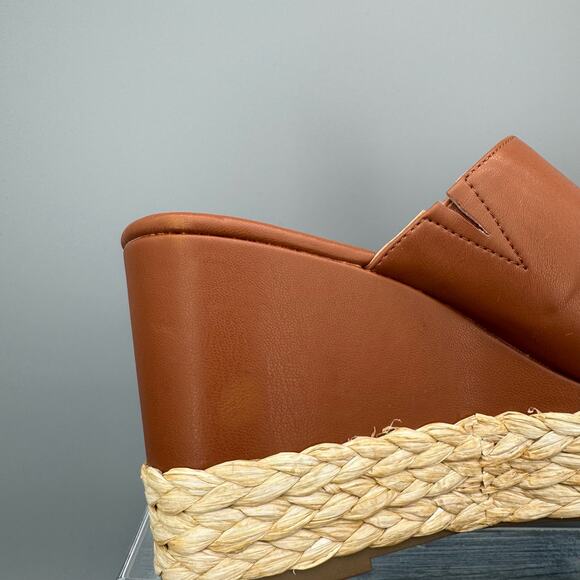 NEW Kenneth Cole Reaction Women’s Maria Mule Wedge Sandals Cognac Size 9.5 - Picture 8 of 12